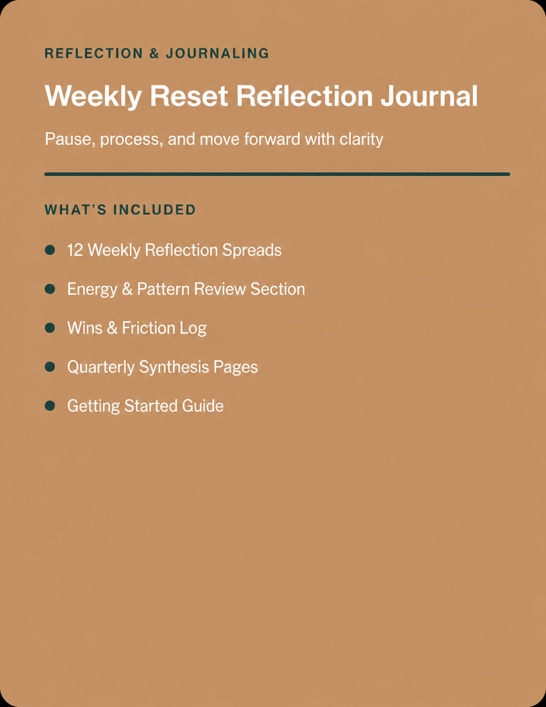 Weekly Reset Reflection Journal