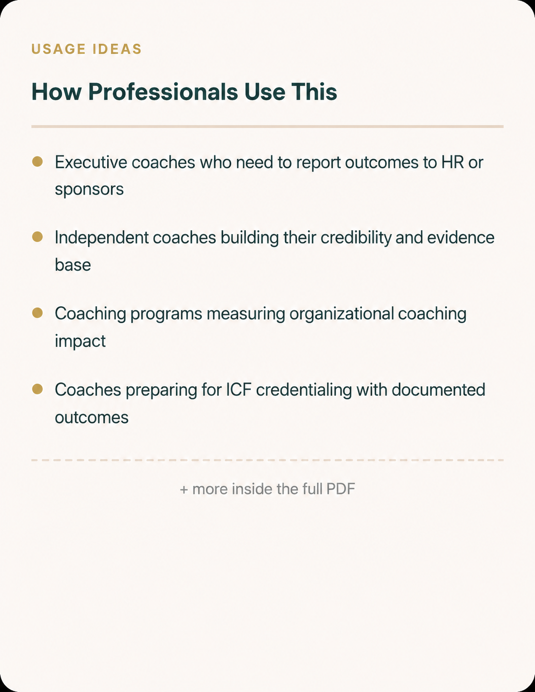 Coaching Outcomes & Impact Measurement Kit