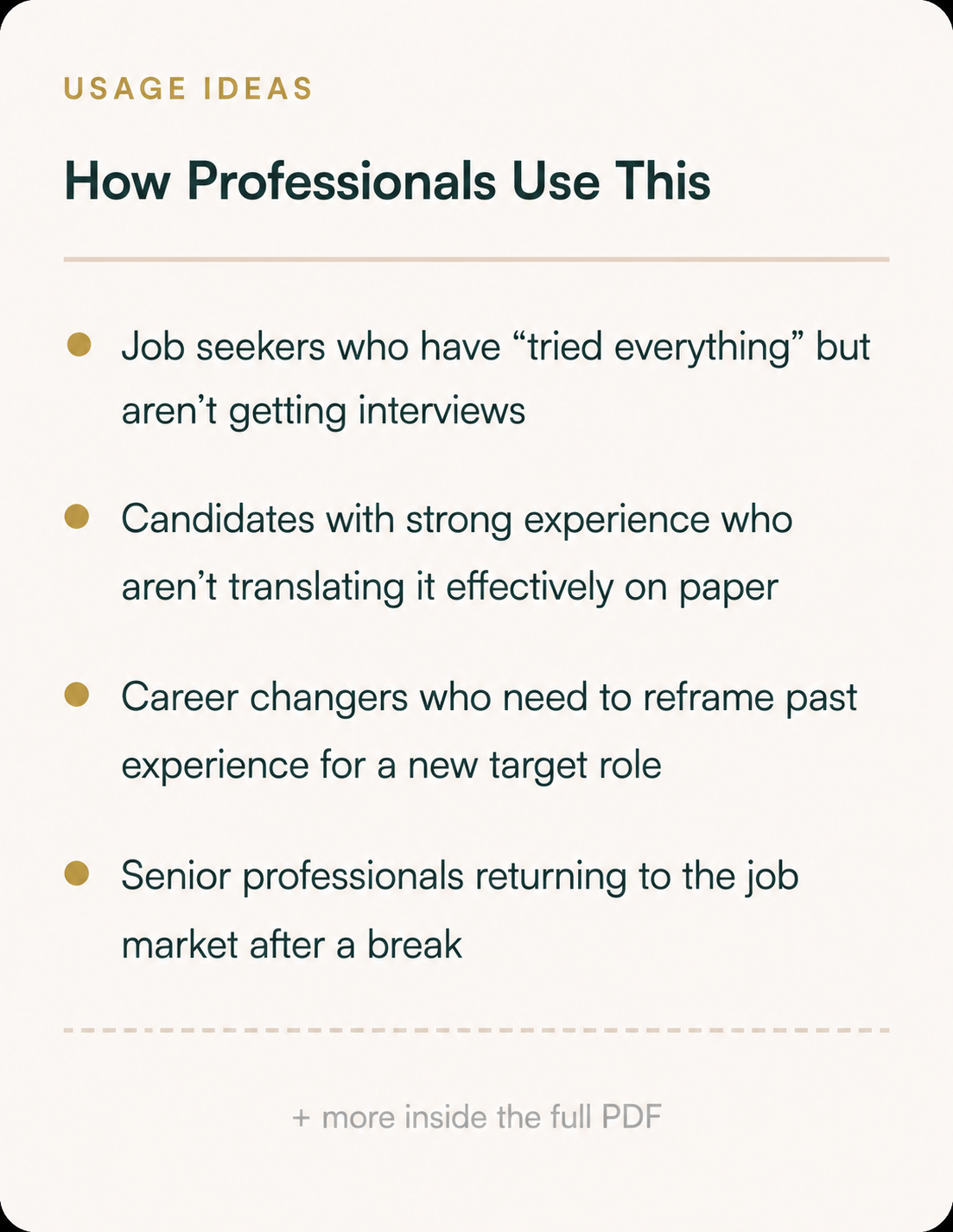 The Resume Alignment Upgrade Checklist