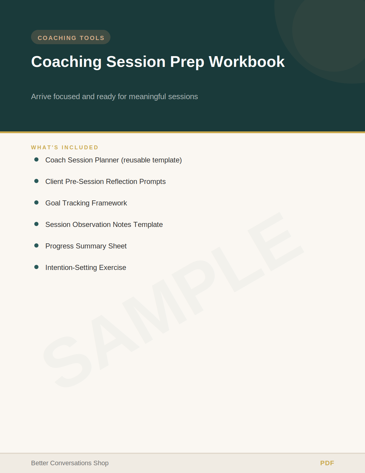Coaching Session Prep Workbook
