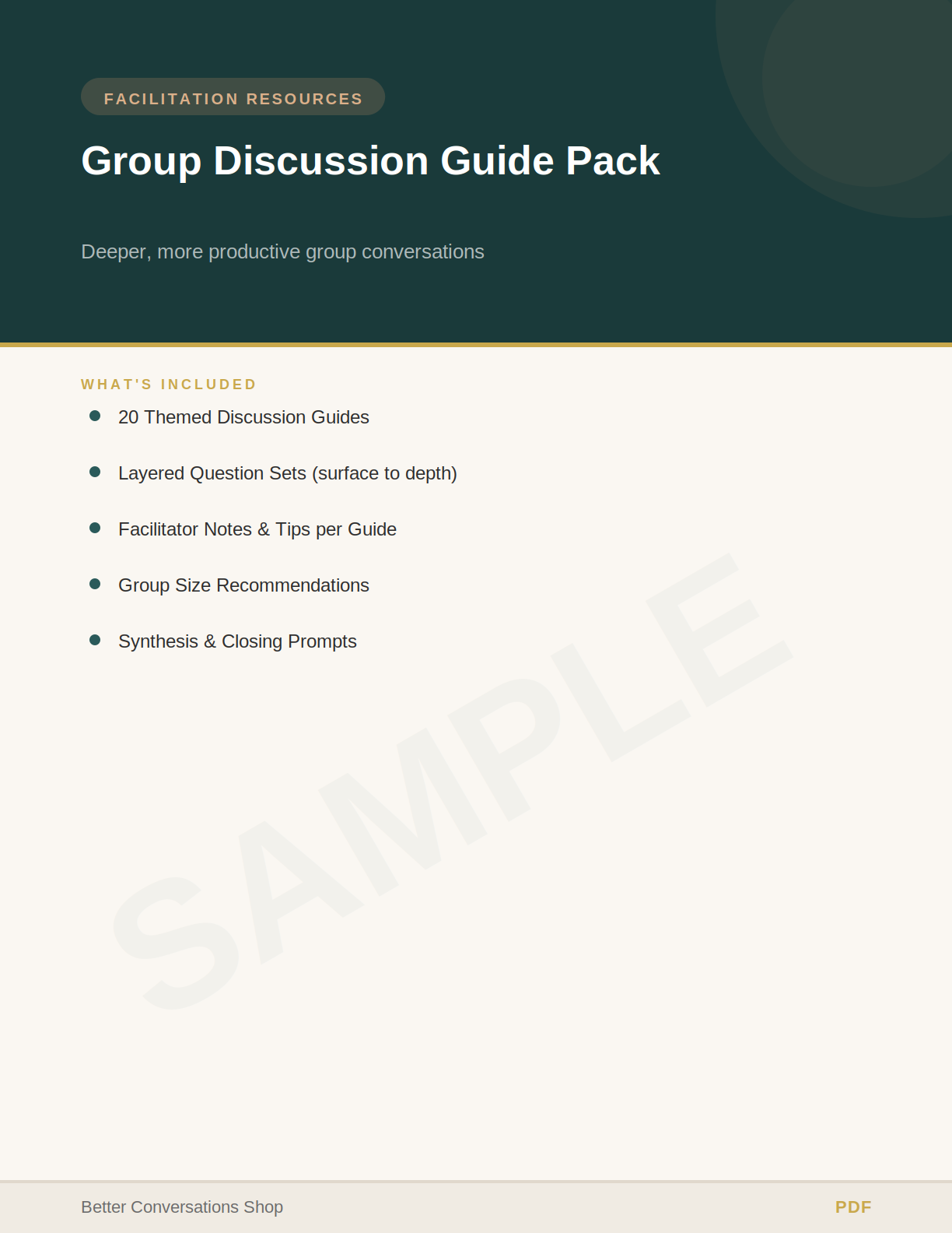 Group Discussion Guide Pack