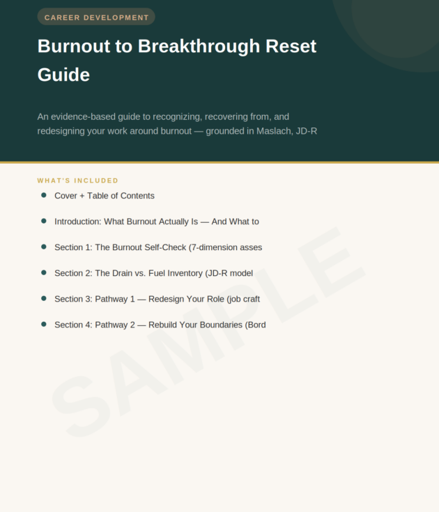 Burnout to Breakthrough Reset Guide