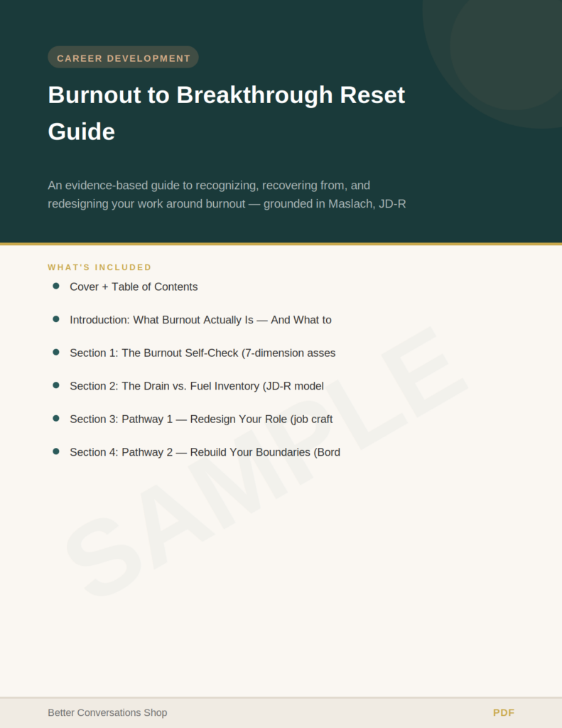 Burnout to Breakthrough Reset Guide