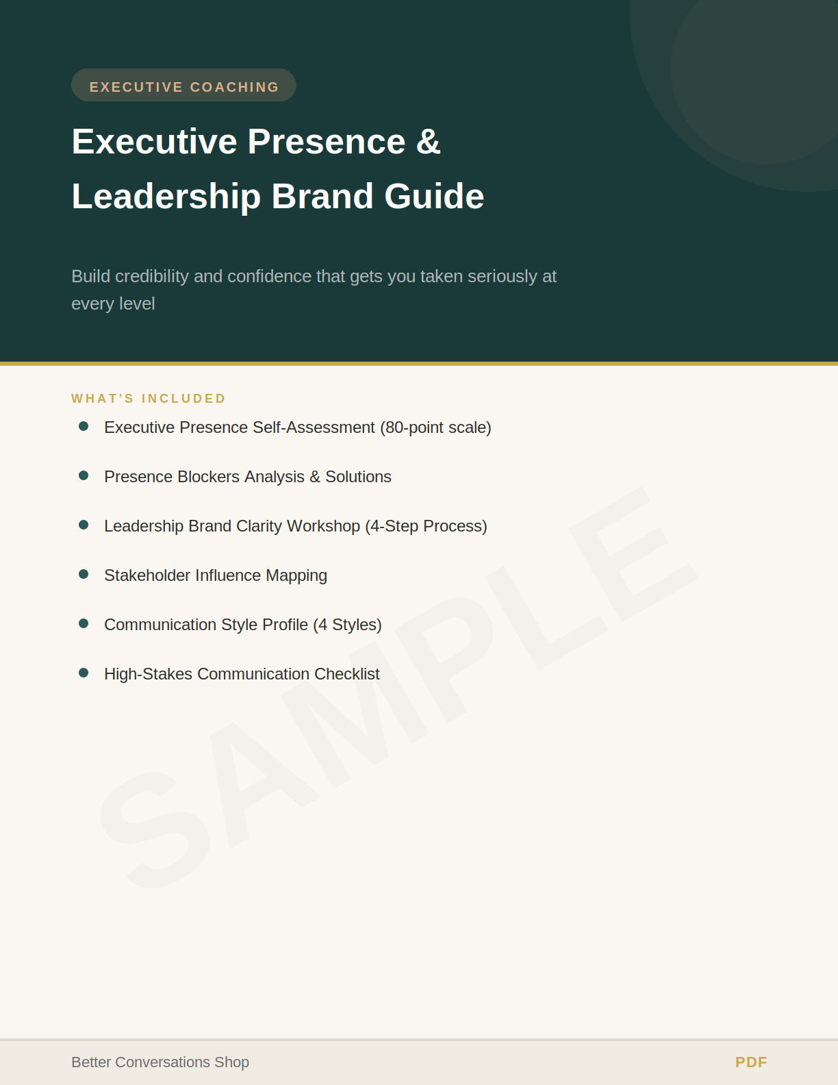 Executive Presence & Leadership Brand Guide