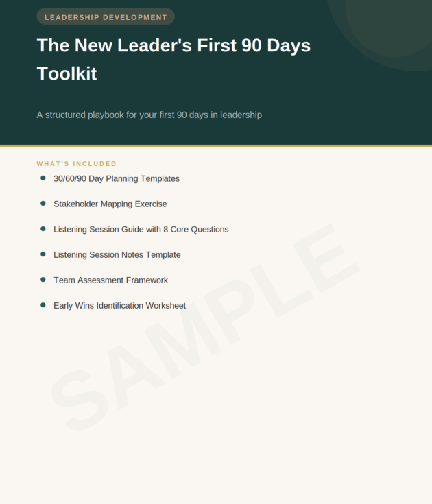 The New Leader's First 90 Days Toolkit