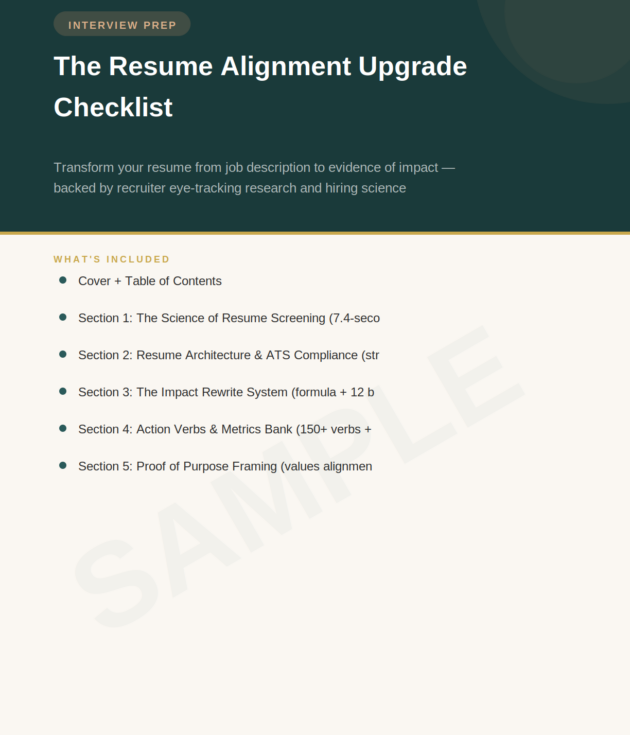 The Resume Alignment Upgrade Checklist