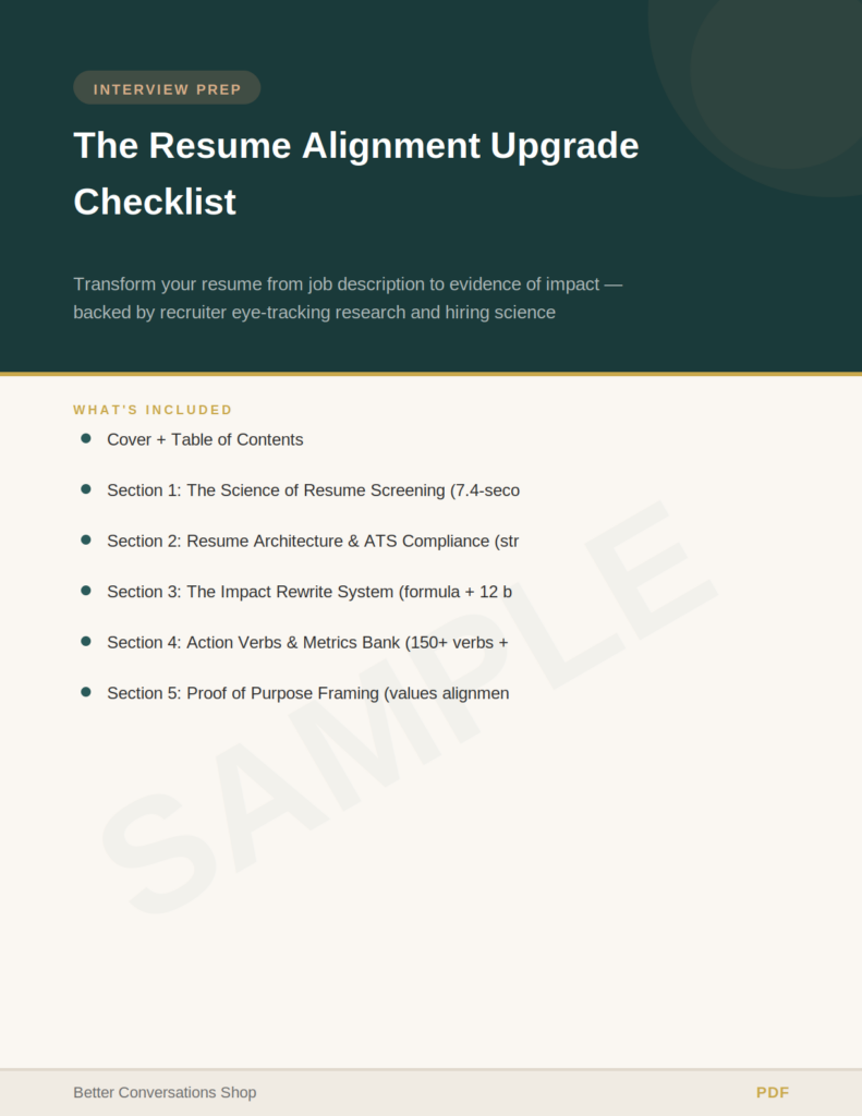 The Resume Alignment Upgrade Checklist