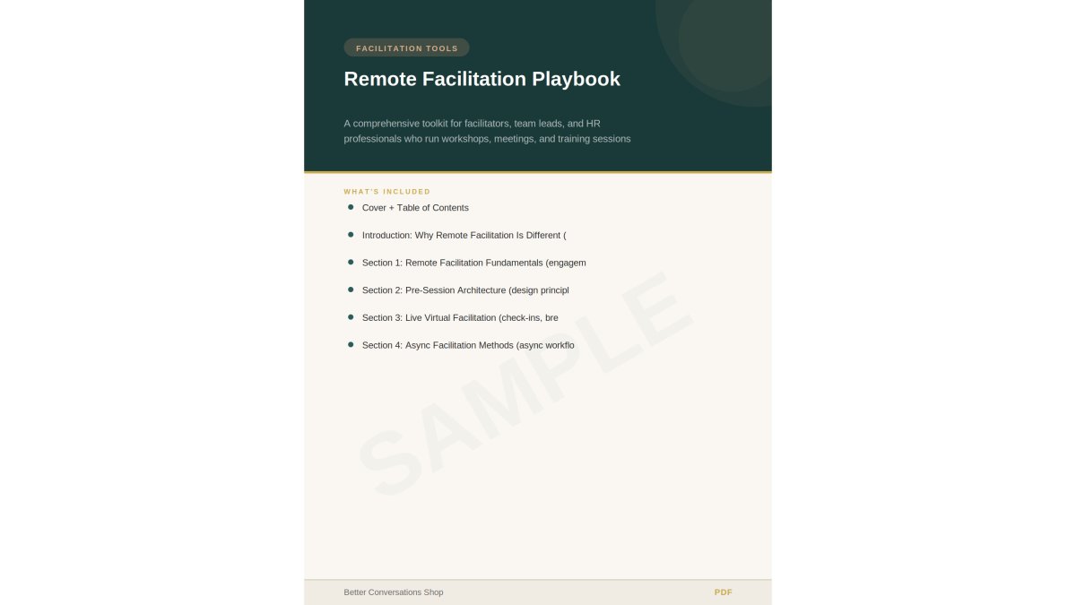 Remote Facilitation Playbook